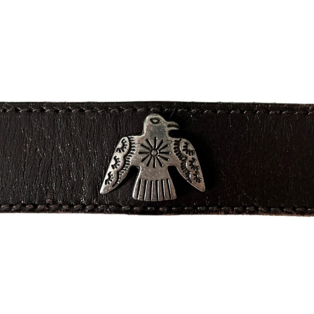 Fossil Vintage Women’s Size Large Brown Genuine Leather Western‎ Belt Animals